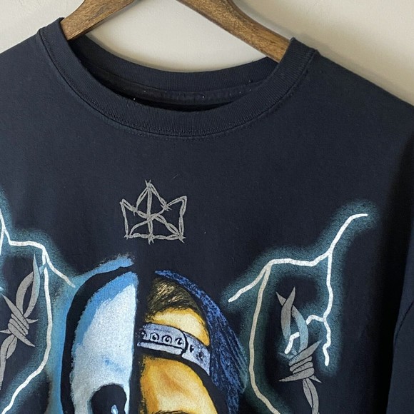 SILAS AMERICAN THUNDER Mens Black Short Sleeve T Shirt Size L Double Sided Bolts - Picture 3 of 9